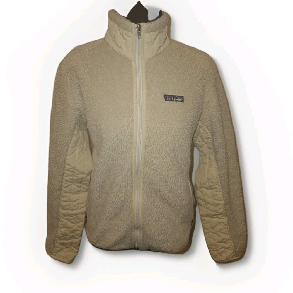 Women's Patagonia Retro Deep Pile Full Zip Sherpa Poly Jacket Size M Synchilla